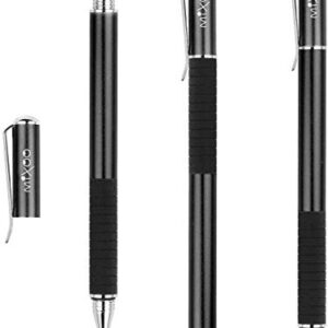 Mixoo Capacitive Stylus Pen,(Disc and Fiber Tip 2-in-1 Series) High Sensitivity and Precision,Stylus for iPad,iPhone and Other Touch Screens Devices, Black