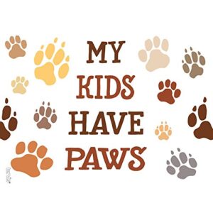 Tervis My Kids Have Paws Made in USA Double Walled Insulated Tumbler Travel Cup Keeps Drinks Cold & Hot, 24oz - No Lid, Clear