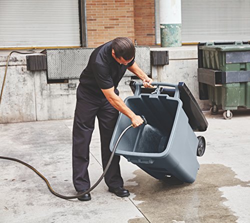 Rubbermaid Commercial Products BRUTE Rollout Step On Trash/Garbage Can with Casters - 32 Gallon - Gray