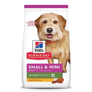 hill's science diet adult 7+ senior vitality small & mini dry dog food, 12.5 lb. bag