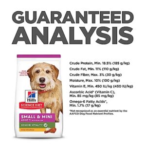 Hill's Science Diet Adult 7+ Senior Vitality Small & Mini Dry Dog Food, 12.5 lb. Bag