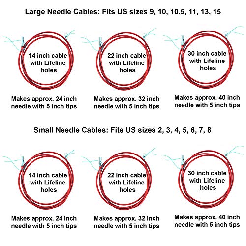 ChiaoGoo Twist Red Lace 5-Inch Complete 7500-C Interchangeable Circular Knitting Needle Set, Sizes US 2, 3, 4, 5, 6, 7, 8, 9, 10, 10.5, 11, 13, 15 with 6 Cords Bundle with 1 Artsiga Crafts Project Bag