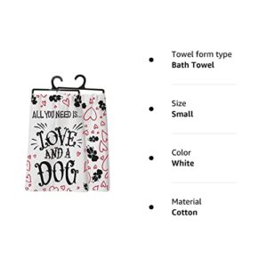 PBK Primitves by Kathy Tea Hand Dish Towel All You Need is Love and A Dog