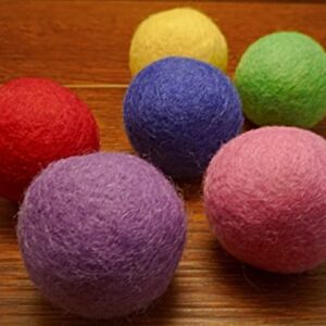 Earthtone Solutions Wool Felt Ball Toys for Cats and Kittens, Fun Adorable Colorful Soft Quiet Felted Fabric Balls, Unique for Cat Lovers, Merino Wool, Hand Made in Nepal