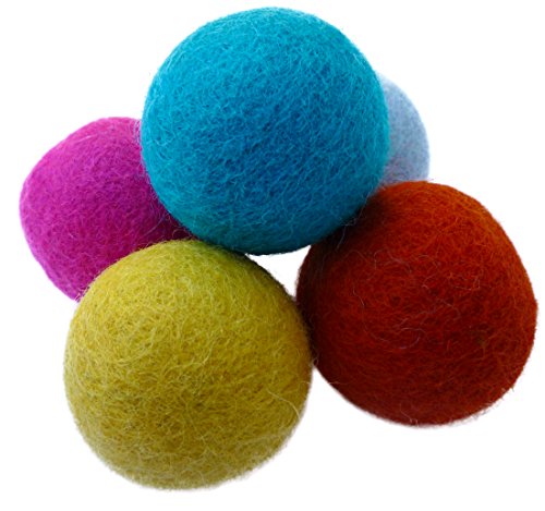 Earthtone Solutions Wool Felt Ball Toys for Cats and Kittens, Fun Adorable Colorful Soft Quiet Felted Fabric Balls, Unique for Cat Lovers, Merino Wool, Hand Made in Nepal