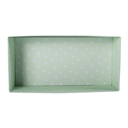 Home Traditions Customizable Storage Compartment - Rectangular, Foldable Sock/Underwear Drawer Divider or Closet/Nursery Organizer Bin, Light Green and Grey Polka Dot