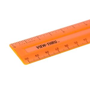 hand2mind 12"(1/16") Plastic Safe-T Ruler, Clear Rulers for Kids, Flexible Ruler, Rulers for School, Unbreakable Rulers, Straight Edge Ruler, Classroom Supplies (Pack of 24)