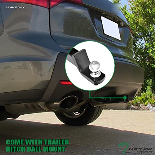 Class 3 III Black 2" Rear Bumper Trailer Tow Hitch Towing Mount Receiver Tube with 2 Inch Drop Loaded Ball for 07-13 Acura MDX