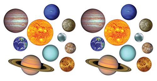 Beistle 20 Piece Paper Solar System Cut Outs Galaxy Space Decorations Birthday Party Supplies