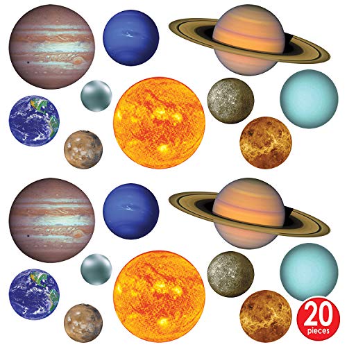 Beistle 20 Piece Paper Solar System Cut Outs Galaxy Space Decorations Birthday Party Supplies