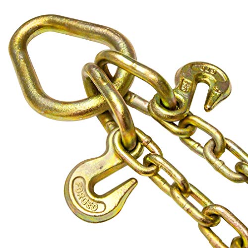 Johnstown Towing Chain Bridle with 15 Inch J Hooks - Grade 70 Chain - 47 Inches Long - 4,700 Pound Safe Working Load