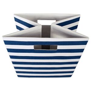 DII Polyester Cube Storage Collection Collapsible Hard Sided Bin, 13x13x13", Nautical Blue