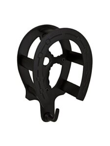 tack room studio brass horseshoe bridle rack- black finish