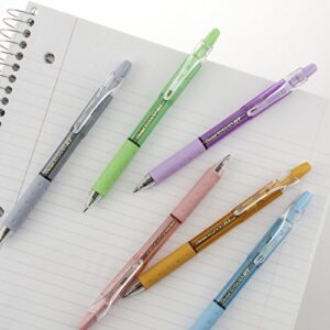 RSVP RT Pastel Barrel, Retractable Ballpoint Pen, (1.0mm) Med, Assorted Ink (6-Pk)