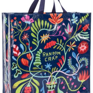 Blue Q Shoppers, Reusable Grocery Bag, Sturdy, Easy-to-Clean, 15" h x 16" w x 6" d, made from strong 95% recycled material (Random Crap)