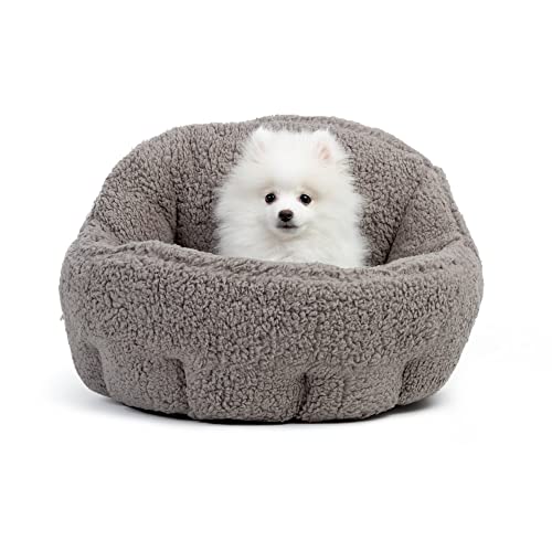 Best Friends by Sheri OrthoComfort Deep Dish Cuddler Sherpa Cat and Dog Bed, Gray, Standard