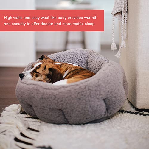 Best Friends by Sheri OrthoComfort Deep Dish Cuddler Sherpa Cat and Dog Bed, Gray, Standard