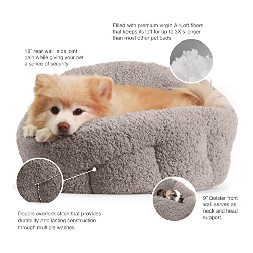 Best Friends by Sheri OrthoComfort Deep Dish Cuddler Sherpa Cat and Dog Bed, Gray, Standard