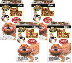 (4 pack) zoo med repti basking spot lamps 100 watt for reptiles