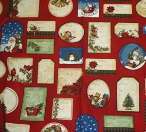holly jolly christmas 2 quilt labels red kaufman fabric