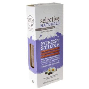 supreme petfoods selective naturals forest sticks guinea pig treats with chamomile and blackberry in timothy hay flavor (2.1 oz)