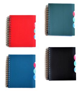 4-subject small mini spiral notebooks with plastic covers, 4-ct set