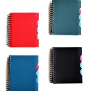 4-Subject Small Mini Spiral Notebooks with Plastic Covers, 4-ct Set