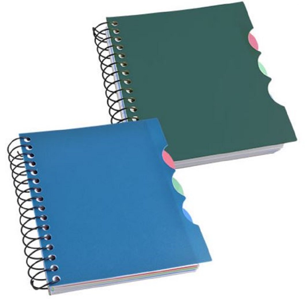 4-Subject Small Mini Spiral Notebooks with Plastic Covers, 4-ct Set