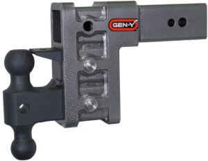 gen-y gh-1723 mega-duty 3" shank 6" drop hitch combo with gh-0161 versa-ball & gh-0162 pintle lock | 3.5k tongue weight | 32k towing capacity