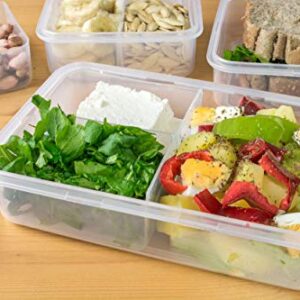 Bento Lunch Box 3pcs set 24oz - Meal Prep Containers Microwavable - BPA Free - External Leak Proof - Portion Control Containers - Food Prep Containers Dishwasher Friendly - Snap Locking Lid