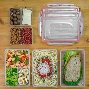 Bento Lunch Box 3pcs set 24oz - Meal Prep Containers Microwavable - BPA Free - External Leak Proof - Portion Control Containers - Food Prep Containers Dishwasher Friendly - Snap Locking Lid