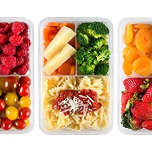 Bento Lunch Box 3pcs set 24oz - Meal Prep Containers Microwavable - BPA Free - External Leak Proof - Portion Control Containers - Food Prep Containers Dishwasher Friendly - Snap Locking Lid