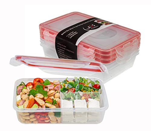 Bento Lunch Box 3pcs set 24oz - Meal Prep Containers Microwavable - BPA Free - External Leak Proof - Portion Control Containers - Food Prep Containers Dishwasher Friendly - Snap Locking Lid