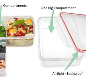 Bento Lunch Box 3pcs set 24oz - Meal Prep Containers Microwavable - BPA Free - External Leak Proof - Portion Control Containers - Food Prep Containers Dishwasher Friendly - Snap Locking Lid