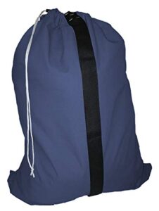 owen sewn heavy duty 30 x 40 laundry bag with strap blue