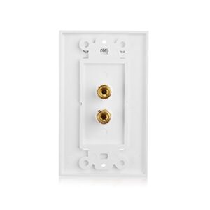 Cable Matters 2-Pack Speaker Wire Wall Plate (Speaker Wall Plate, Banana Plug Wall Plate) for 1 Speaker in White