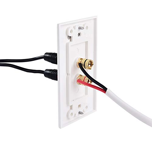 Cable Matters 2-Pack Speaker Wire Wall Plate (Speaker Wall Plate, Banana Plug Wall Plate) for 1 Speaker in White