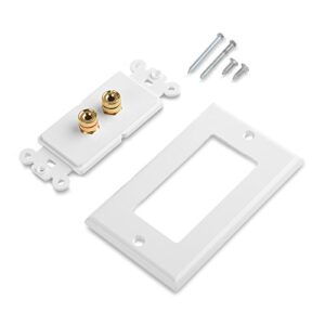 Cable Matters 2-Pack Speaker Wire Wall Plate (Speaker Wall Plate, Banana Plug Wall Plate) for 1 Speaker in White