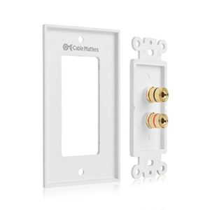 Cable Matters 2-Pack Speaker Wire Wall Plate (Speaker Wall Plate, Banana Plug Wall Plate) for 1 Speaker in White