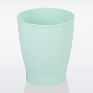 mDesign Round Plastic Bathroom Garbage Can, 1.25 Gallon Wastebasket, Garbage Bin, Trash Can for Bathroom, Bedroom, and Kids Room - Small Bathroom Trash Can - Fyfe Collection - Mint Green