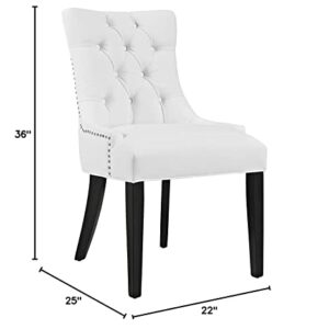 Modway MO- Regent Modern Tufted Faux Leather Upholstered with Nailhead Trim, Dining Chair, White