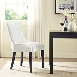 Modway MO- Regent Modern Tufted Faux Leather Upholstered with Nailhead Trim, Dining Chair, White