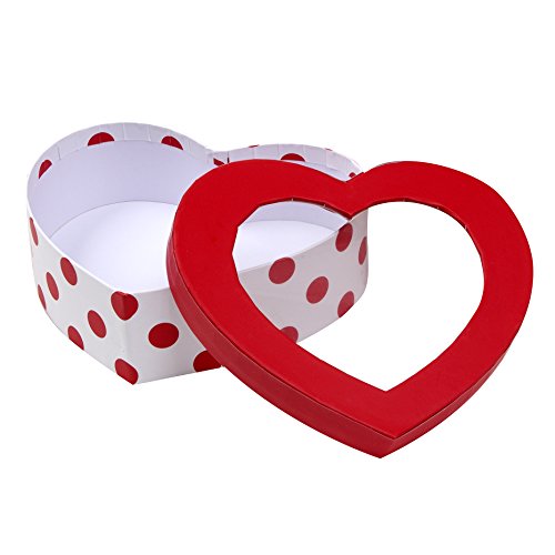 Valentine's Day Heart Shaped Gift Boxes with Window 3 Pack Valentine Hearts Treat Box with Lids Valentines Nesting Cardboard Cookie Box for Gift Giving Holiday Decorative Present Wrapping & Packaging