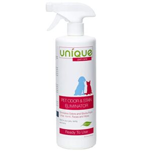 unique pet odor and stain eliminator - 24 oz. ready-to-use liquid spray - bio-enzymatic formula eliminates old and new pet odor and pet stains