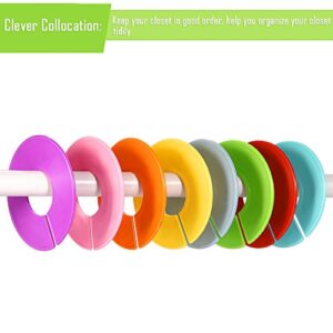 Caydo 72 Pieces 8 Colors Clothing Size Dividers Round Hangers Closet Dividers with Marker Pen