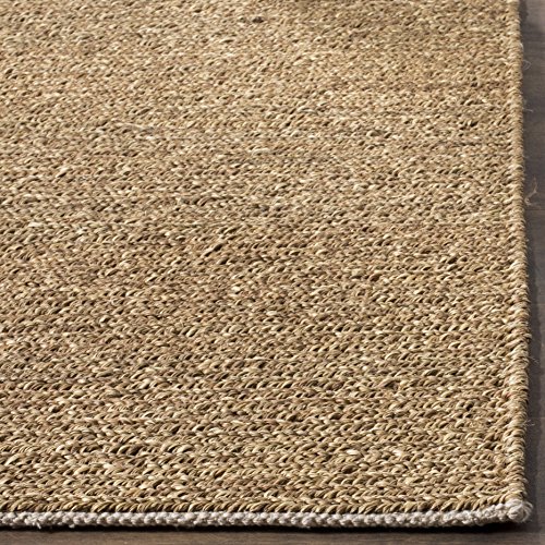 SAFAVIEH Natural Fiber Collection Accent Rug - 3' x 5', Natural, Handmade Seagrass & Cotton, Ideal for High Traffic Areas in Entryway, Living Room, Bedroom (NF510A)