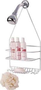 rocky mountain goods shower caddy - rust proof high grade steel - designated tiered shelves for shampoo / soap - razor hangers - includes secure suction cup (white)