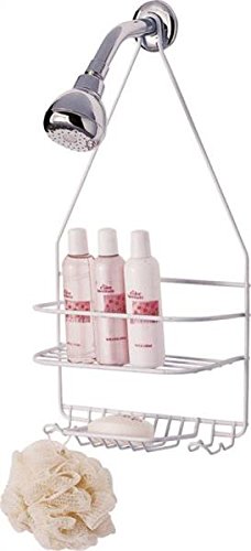 Rocky Mountain Goods Shower Caddy - Rust proof high grade steel - Designated tiered shelves for shampoo / soap - Razor hangers - Includes secure suction cup (White)