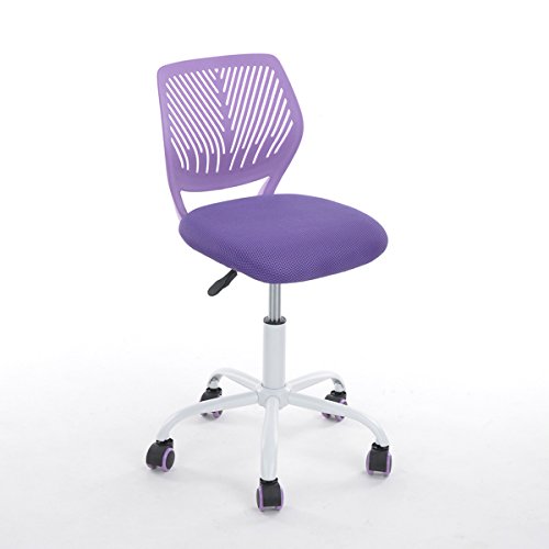 Purple Office Task Adjustable Desk Chair Mid Back Home Children Study Chair