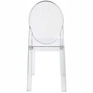 2xhome - Set of Two (2) - Clear - Large Size - Modern Ghost Side Chair Ghost Chair Clear Victoria Chairs Dining Room Chair - Accent Seat - Lounge No Arms Armless Arm Less Chairs